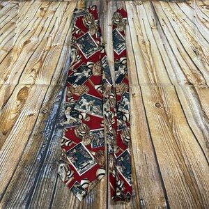 Wembley 100% Silk Vintage Baseball Scene Print Tie